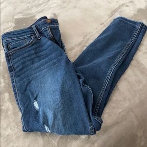 high rise dark wash jeans